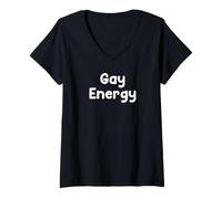 Donna Gay Energy Pride Saying Design Tee And More Maglietta con Collo a V