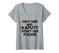 Donna Geht Hier Was kaputt, Pfeife der Fuchs Geschenk Handwerker Maglietta con Collo a V