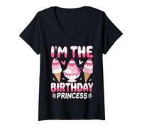 Donna Gelato I'm The Birthday Princess Maglietta con Collo a V