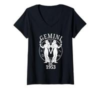Donna Gemelli Gemelli zodiacali Nati nel 1953 Maglietta con Collo a V