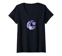 Donna Gemelli Gifts Segno zodiacale Oroscopo nascita Astrologia Stella Luna Sole Segno SIS Maglietta con Collo a V