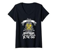 Donna Gemelli Segno Zodiacale Donne Uomo Compleanno Giugno 06 Sono Gemelli Maglietta con Collo a V