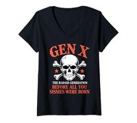 Donna Gen X La Generazione tosta Prima Che Tutte Le Sissie nascessero Maglietta con Collo a V