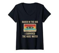 Donna Gen X Raised on Hose Water Funny Women Men Maglietta con Collo a V