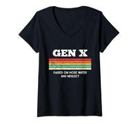 Donna Gen X Retro Nostalgic Women Men Maglietta con Collo a V