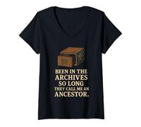 Donna Genealogia Nerd Gift Family Tree Research Ancestry Club Maglietta con Collo a V