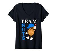 Donna Genere Reveal Party Team Nuts Boy Corrispondente Famiglia Maglietta con Collo a V