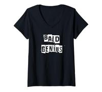 Donna Genio Calvo Maglietta con Collo a V