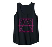Donna Geometrico Cerchio Quadrato Triangolo Forme Linee Arte Distressed Canotta