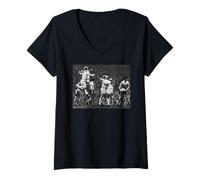 Donna George Best Bobby Charlton Man Utd 1964 World Cup Maglietta con Collo a V