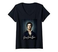 Donna George Gordon Byron Poeta Britannico Maglietta con Collo a V
