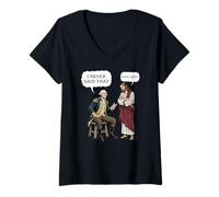 Donna George Washington e Jesus Never Said Funny Meme Design Maglietta con Collo a V