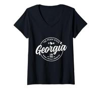 Donna Georgia Peach State Vintage Orgoglio Maglietta con Collo a V