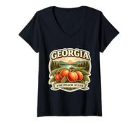 Donna Georgia The Peach State Souvenir Memorabilia Orgoglioso georgiano Maglietta con Collo a V