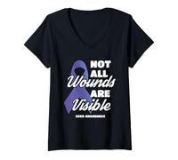Donna Gerd Awareness Not all Wounds Are Visible Maglietta con Collo a V