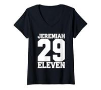 Donna Geremia 29:11 La Fede sulla Paura Maglietta con Collo a V