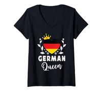Donna German Queen Germany Flag Proud German Woman Maglietta con Collo a V