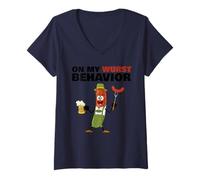 Donna German Sausage On My Wurst Behavior Maglietta con Collo a V