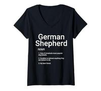 Donna German Shepherd Dog Breed Adopt Cute Puppy German Shepherds Maglietta con Collo a V