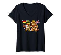Donna Germania Bandiera britannica UK Gran Bretagna patrimonio Maglietta con Collo a V