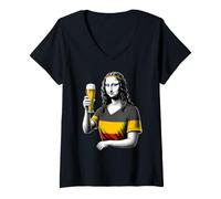 Donna Germania Birra Lover Pub Crawl Divertente Tedesco Maglietta con Collo a V