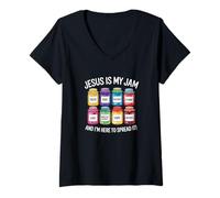 Donna Gesù è la mia marmellata e Sono Qui per diffonderla Cristiana Maglietta con Collo a V