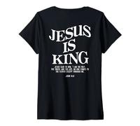 Donna Gesù è re Gesù Giovanni 14:6 Costume Cristiano (sul Retro) Maglietta con Collo a V
