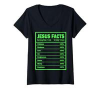 Donna Gesù Fatti Pazienza Gentilezza Amore Gioia Uomini Donne Mamma papà Luv Maglietta con Collo a V