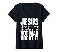 Donna Gesù ha cambiato i Miei Piani e Non ne Sono Arrabbiato, Cristiano Maglietta con Collo a V