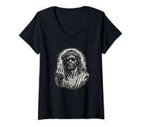 Donna Gesù Nero, Cristianesimo, Chiesa, Cristo, Gesù Maglietta con Collo a V