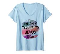 Donna Gesù Oggi Cristiano Dio Uomini Donne & Crisitani Amore Maglietta con Collo a V