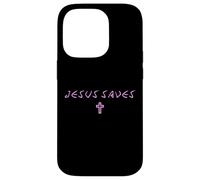 Donna Gesù salva croce sottile cristiana minima fede di Dio Custodia per iPhone 14 Pro