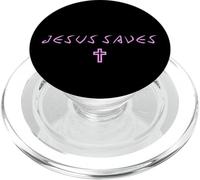 Donna Gesù salva croce sottile cristiana minima fede di Dio PopSockets PopGrip per MagSafe