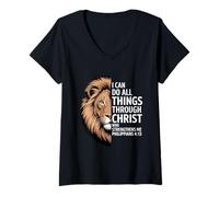 Donna Gesù Tshirt Maschile Donne Christianità Cristo Cross Maglietta con Collo a V