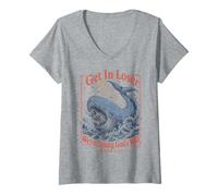 Donna Get in Loser We're Doing Gods Will Jonah 1:17 Christian Maglietta con Collo a V