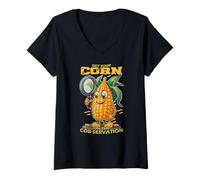 Donna Get Your Corn on The COB servation Maglietta con Collo a V