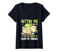 Donna Gettin' Pie with a Little Help from My Friends Key Lime Pie Maglietta con Collo a V
