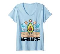 Donna Gettin Toasty On The Court Avocado Pallavolo Maglietta con Collo a V