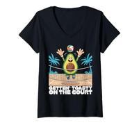 Donna Gettin Toasty On The Court Avocado Pallavolo Maglietta con Collo a V