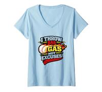 Donna Getto Gas Non Scuse Baseball Pitching Meme Baseball Maglietta con Collo a V