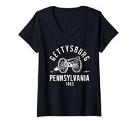 Donna Gettysburg Pennsylvania 1863 Battlefield war civil history Maglietta con Collo a V
