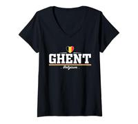 Donna Ghent Belgium Maglietta con Collo a V