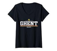 Donna Ghent Belgium Maglietta con Collo a V