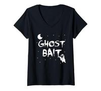 Donna Ghost Hunting Humor Paranormal Investigator Ghost Bait Maglietta con Collo a V