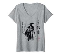 Donna Ghost of Yotei Atsu Sketch Distressed Wanted Poster Maglietta con Collo a V