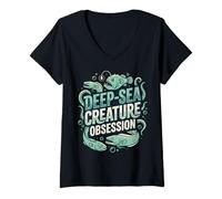 Donna Ghost Shark Humor Deep Sea Nerd Quote Maglietta con Collo a V