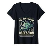Donna Ghost Shark Humor Deep Sea Nerd Quote Maglietta con Collo a V