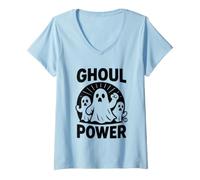 Donna Ghoul Power Maglietta con Collo a V