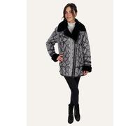 Donna Giacca IN Pelle Di Agnello Liana Im Schlangen-Design Nero/Bianco