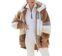 Donna Giacca Invernale Pile Calda Cappotto Sherpa Teddy Giacca Sci Felpa con Cappuccio in Peluche Cerniera in Più Colori Cappotti Manica Lunga Ampia Spessa Outwear Offerte Lampo del Giorno